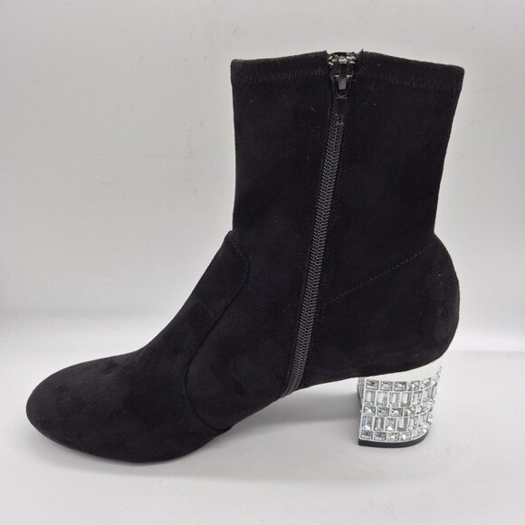 Dune London Optimal Black Bootie Crystal Heels Size 40 US 9 - Picture 10 of 11